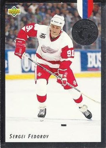 #E1 Sergei Fedorov - Detroit Red Wings - 1992-93 Upper Deck - Euro Stars Hockey