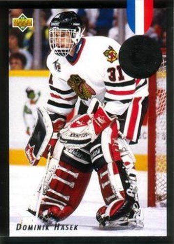 #E3 Dominik Hasek - Chicago Blackhawks - 1992-93 Upper Deck - Euro Stars Hockey