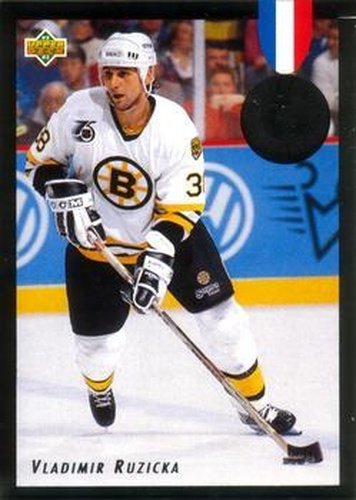 #E4 Vladimir Ruzicka - Boston Bruins - 1992-93 Upper Deck - Euro Stars Hockey