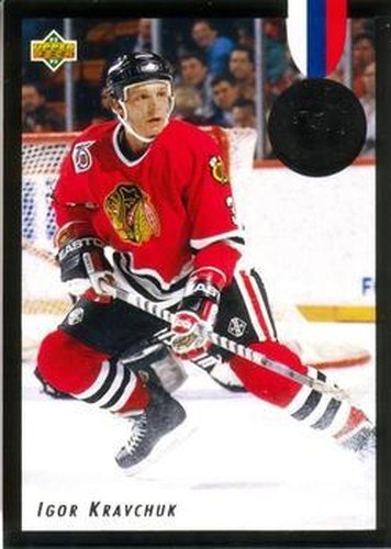 #E7 Igor Kravchuk - Chicago Blackhawks - 1992-93 Upper Deck - Euro Stars Hockey