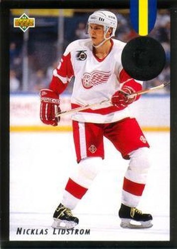 #E9 Nicklas Lidstrom - Detroit Red Wings - 1992-93 Upper Deck - Euro Stars Hockey