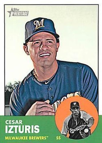 #H633 Cesar Izturis - Milwaukee Brewers - 2012 Topps Heritage Baseball