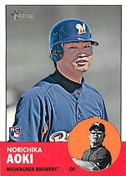 #H640 Norichika Aoki - Milwaukee Brewers - 2012 Topps Heritage Baseball