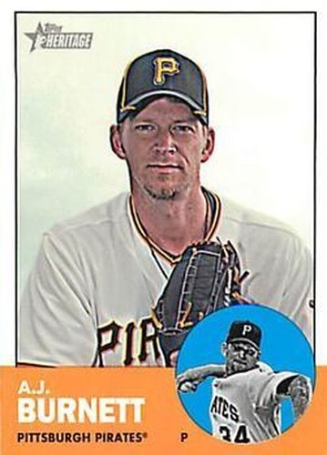 #H647 A.J. Burnett - Pittsburgh Pirates - 2012 Topps Heritage Baseball