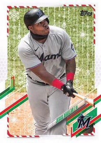 #HW173 Jesus Aguilar - Miami Marlins - 2021 Topps Holiday Baseball