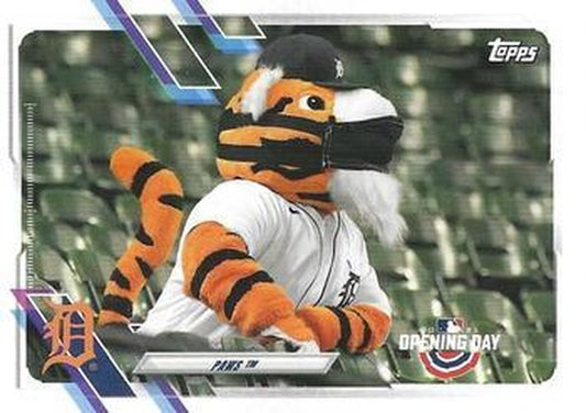 #M-6 Paws - Detroit Tigers - 2021 Topps Opening Day Baseball - Mascots