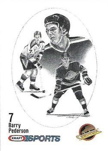 #NNO Barry Pederson - Vancouver Canucks - 1986-87 Kraft Drawings Hockey