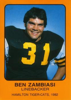 #NNO Ben Zambiasi - Hamilton Tiger-Cats - 1982 Hamilton Tiger-Cats Safety Football