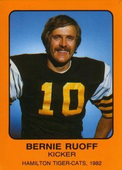 #NNO Bernie Ruoff - Hamilton Tiger-Cats - 1982 Hamilton Tiger-Cats Safety Football