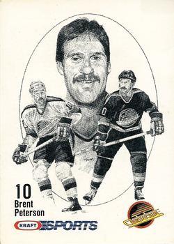 #NNO Brent Peterson - Vancouver Canucks - 1986-87 Kraft Drawings Hockey