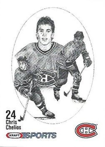 #NNO Chris Chelios - Montreal Canadiens - 1986-87 Kraft Drawings Hockey