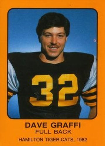 #NNO Dave Graffi - Hamilton Tiger-Cats - 1982 Hamilton Tiger-Cats Safety Football