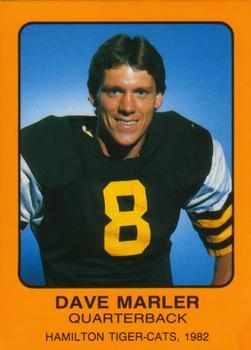 #NNO Dave Marler - Hamilton Tiger-Cats - 1982 Hamilton Tiger-Cats Safety Football