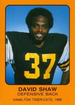 #NNO David Shaw - Hamilton Tiger-Cats - 1982 Hamilton Tiger-Cats Safety Football