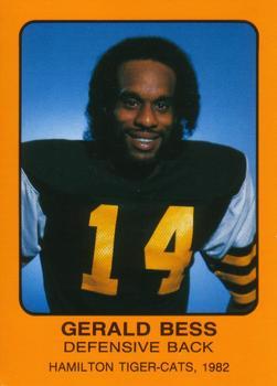 #NNO Gerald Bess - Hamilton Tiger-Cats - 1982 Hamilton Tiger-Cats Safety Football