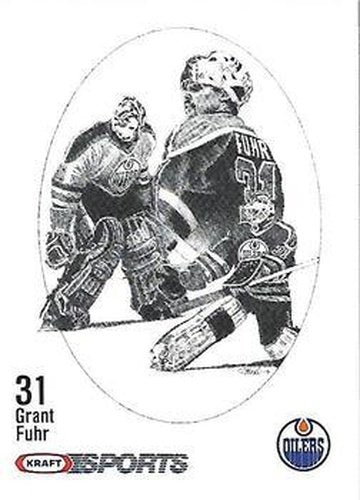 #NNO Grant Fuhr - Edmonton Oilers - 1986-87 Kraft Drawings Hockey