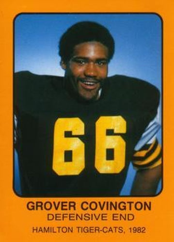 #NNO Grover Covington - Hamilton Tiger-Cats - 1982 Hamilton Tiger-Cats Safety Football