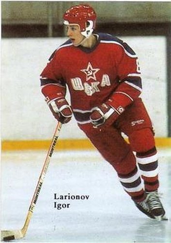 #NNO Igor Larionov - USSR - 1991-92 Red Ace Russian Stars Hockey