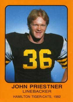 #NNO John Priestner - Hamilton Tiger-Cats - 1982 Hamilton Tiger-Cats Safety Football