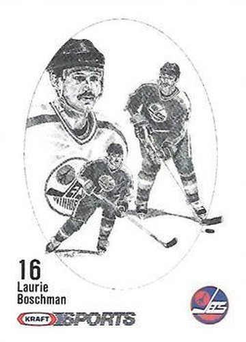 #NNO Laurie Boschman - Winnipeg Jets - 1986-87 Kraft Drawings Hockey