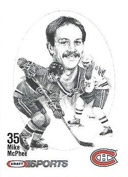#NNO Mike McPhee - Montreal Canadiens - 1986-87 Kraft Drawings Hockey