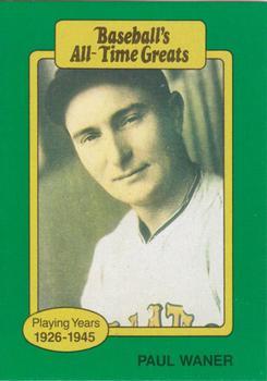 #NNOa Paul Waner - Pittsburgh Pirates - 1987 Hygrade All-Time Greats Baseball