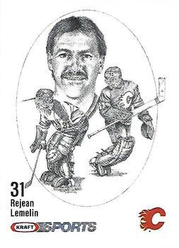 #NNO Rejean Lemelin - Calgary Flames - 1986-87 Kraft Drawings Hockey