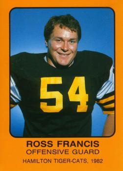 #NNO Ross Francis - Hamilton Tiger-Cats - 1982 Hamilton Tiger-Cats Safety Football
