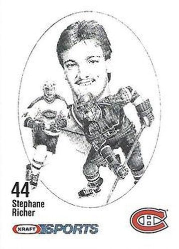 #NNO Stephane Richer - Montreal Canadiens - 1986-87 Kraft Drawings Hockey