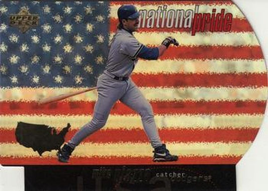 #NP35 Mike Piazza - Los Angeles Dodgers - 1998 Upper Deck - National Pride Baseball