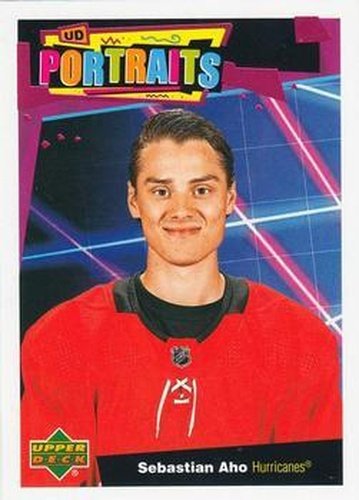 #P-34 Sebastian Aho - Carolina Hurricanes - 2020-21 Upper Deck Portraits Hockey