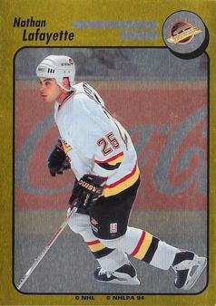 #256 Nathan LaFayette - Vancouver Canucks - 1994-95 Panini Hockey Stickers