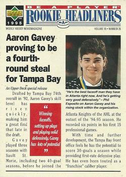 #R156 Aaron Gavey - Tampa Bay Lightning - 1994-95 Upper Deck Be a Player Hockey