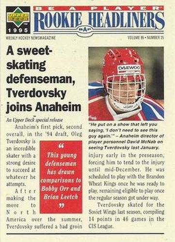 #R160 Oleg Tverdovsky - Anaheim Mighty Ducks - 1994-95 Upper Deck Be a Player Hockey
