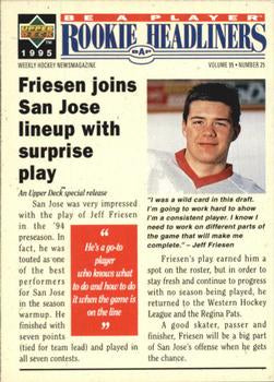 #R164 Jeff Friesen - San Jose Sharks - 1994-95 Upper Deck Be a Player Hockey