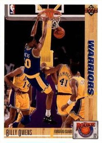 #R33 Billy Owens - Golden State Warriors - 1991-92 Upper Deck - Rookie Standouts Basketball