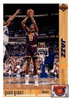 #R34 David Benoit - Utah Jazz - 1991-92 Upper Deck - Rookie Standouts Basketball