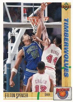 #R4 Felton Spencer - Minnesota Timberwolves - 1991-92 Upper Deck - Rookie Standouts Basketball