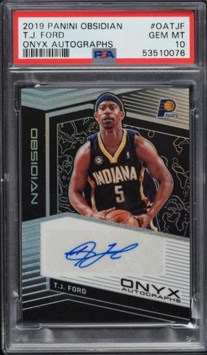 2019 PANINI OBSIDIAN ONYX T.J FORD AUTO /99 #OATJF PSA 10 GEM MINT POP 1