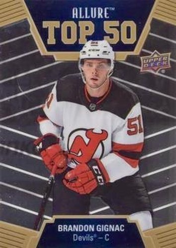 #T50-13 Brandon Gignac - New Jersey Devils - 2019-20 Upper Deck Allure Hockey - Top 50