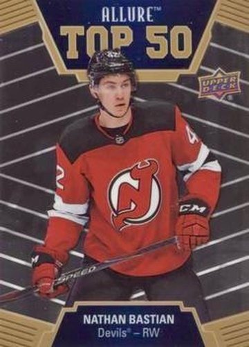 #T50-16 Nathan Bastian - New Jersey Devils - 2019-20 Upper Deck Allure Hockey - Top 50
