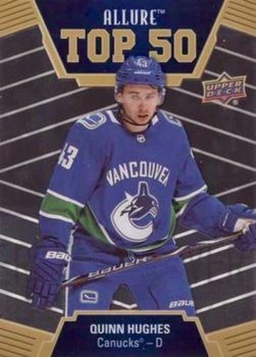 #T50-21 Quinn Hughes - Vancouver Canucks - 2019-20 Upper Deck Allure Hockey - Top 50