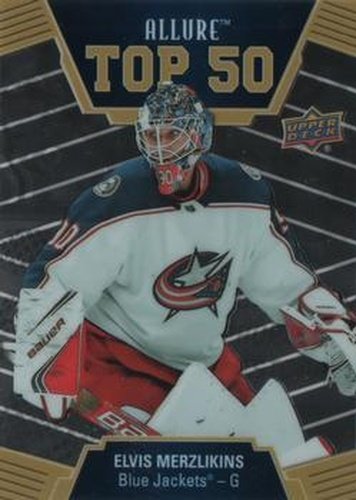 #T50-44 Elvis Merzlikins - Columbus Blue Jackets - 2019-20 Upper Deck Allure Hockey - Top 50