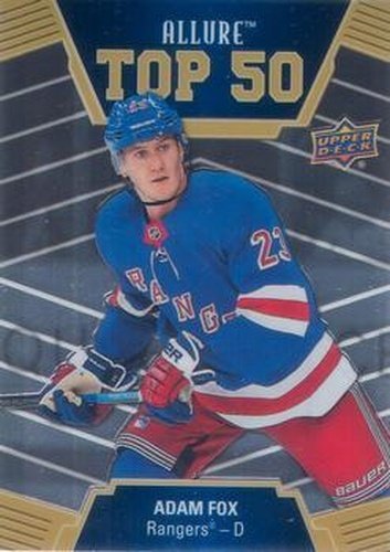 #T50-5 Adam Fox - New York Rangers - 2019-20 Upper Deck Allure Hockey - Top 50