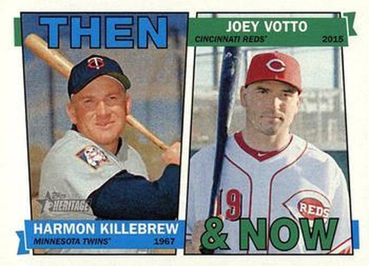 #TAN-KV Harmon Killebrew / Joey Votto - Minnesota Twins / Cincinnati Reds - 2016 Topps Heritage - Then And Now Baseball