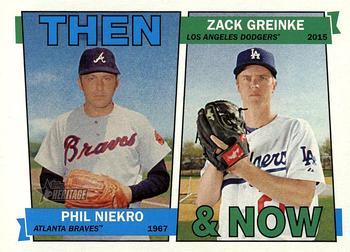 #TAN-NG Phil Niekro / Zack Greinke - Atlanta Braves / Los Angeles Dodgers - 2016 Topps Heritage - Then And Now Baseball