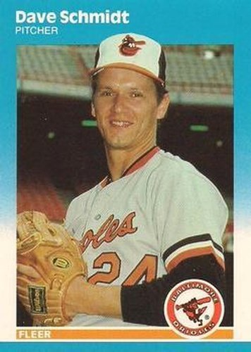 #U-107 Dave Schmidt - Baltimore Orioles - 1987 Fleer Update - Glossy Baseball