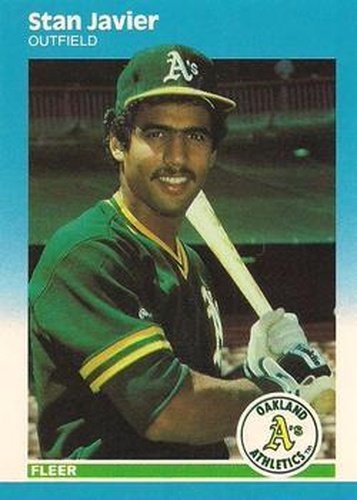 #U-52 Stan Javier - Oakland Athletics - 1987 Fleer Update - Glossy Baseball