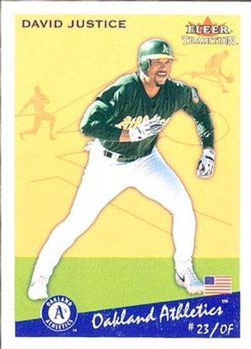 #U184 David Justice - Oakland Athletics - 2002 Fleer Tradition Update Baseball