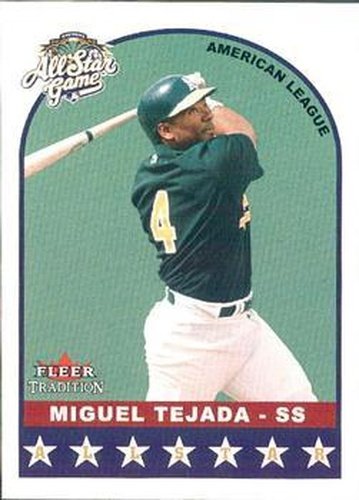 #U308 Miguel Tejada - Oakland Athletics - 2002 Fleer Tradition Update Baseball